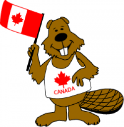 happy beaver waving canada flag - free clip art graphic | Canada ...