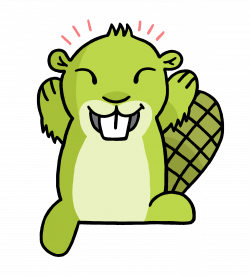 Happy Green Beaver transparent PNG - StickPNG
