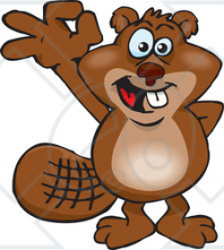 Royalty-Free (RF) Clipart Illustration of a Happy Beaver Gesturing ...