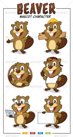 Beaver Mascot Character | Characters, Illustrations and Vector clipart