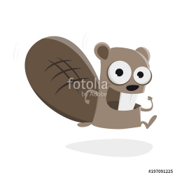 running beaver clipart