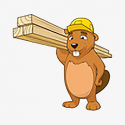 Worker Beaver, Carrying The Wood, Stand Up, Waist PNG Image and ...