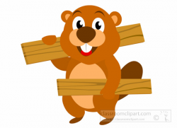 Animal Clipart - Beaver Clipart - beaver-holding-wood-cartoon ...