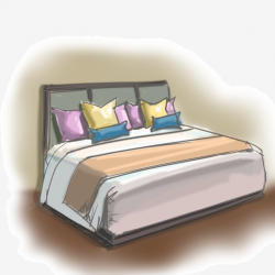 Furniture Bed Pillow Cartoon Hand Drawn, Furniture, Beds ...