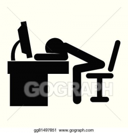 Vector Clipart - Stick man sleep. Vector Illustration gg81497851 ...