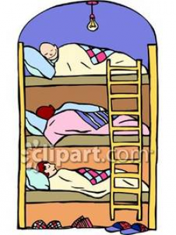 People Sleeping In Bunk Beds Royalty Free Clipart Picture