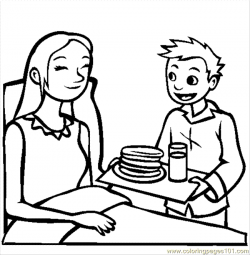 Breakfast In Bed Coloring Page - Free Breakfast Coloring Pages ...