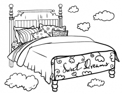 Printable bed coloring page. Free PDF download at http ...