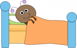 Cute Bugs Bed Clipart
