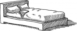 Bed clipart line drawing - Pencil and in color bed clipart line drawing
