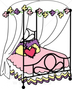 Nuptial Bed Clipart | Honeymoon Clipart