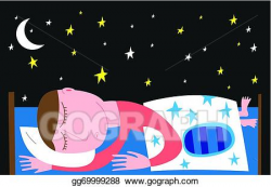 Vector Stock - Man dreaming in bed. Clipart Illustration gg69999288 ...