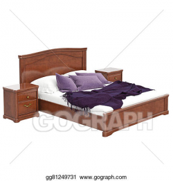 Clipart - Large double bed. Stock Illustration gg81249731 ...