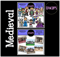 Medieval Clip Art Bundle (Color and B&W) - Welcome to Educlips Store