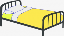 Single Bed, Yellow Bedding, Tiechuang, Neat PNG Image and Clipart ...