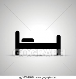 EPS Vector - Bed silhouette, side view simple black icon. Stock ...