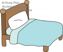 Clipart Illustration of a Simple Bed