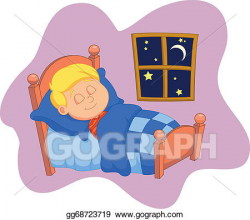 Vector Art - The boy cartoon was asleep in bed . EPS clipart ...