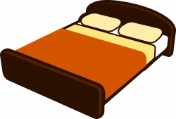 Clipart - Brown Bed with Brown Blanket