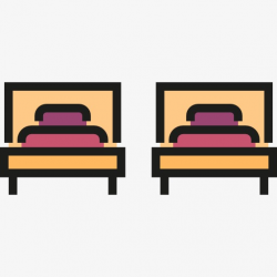 Twin Beds, Single Bed, Furniture, Cartoon PNG Image and Clipart for ...