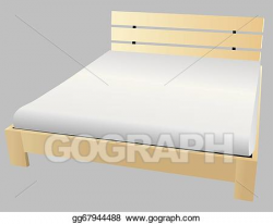 Vector Art - Wooden bed. Clipart Drawing gg67944488 - GoGraph