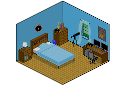 OC] [NEWBIE] [CC] My 1st Attempt at Isometric Pixel Art - Bedroom ...
