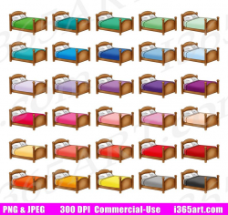 50% OFF Bed Clipart, Bedroom Clip Art, Bed Sheets and Pillow, House  Furniture, Planner Sticker Graphics, Scrapbooking, PNG, Commercial