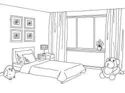 Kids Bedroom Clipart Black And White | Home Design