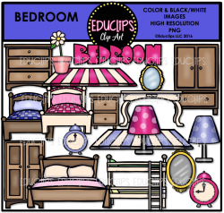 Parts of a House~Bedroom Clip Art Bundle (Color and B&W) - Welcome ...