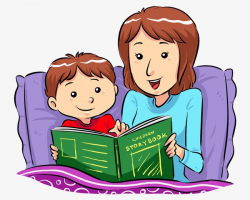 Bedtime Storyteller, Mother And Son, Story Book, Tell A Story PNG ...