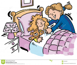 Little Girl clipart bedtime - Pencil and in color little girl ...