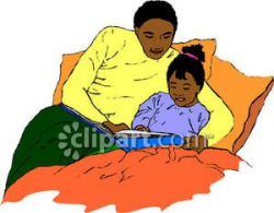African American Man Reading a Bedtime Story To His Daughter Royalty ...