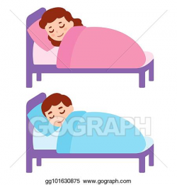 Vector Clipart - Sleeping girl and boy. Vector Illustration ...
