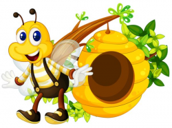 Bees clipart label - Pencil and in color bees clipart label