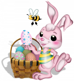 easter png | Easter Bunny Png Pink easter bunny with bee png ...