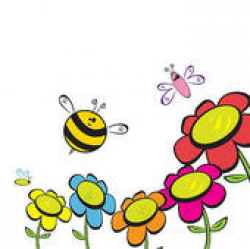 Flowers And Bees Clipart