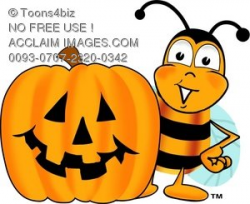 Clipart Illustration: Cartoon Bumble Bee or Honey Bee With Halloween ...