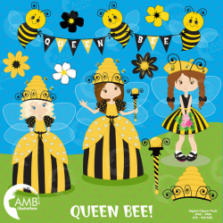Queen Bee clipart, Fairy clipart, Princess clipart, Bumble bee clip ...