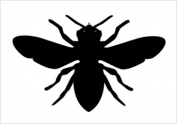 Bee Silhouette Vector Clipart in Black and White Vector Format ...