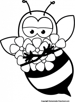 Bee On Flower Drawing at GetDrawings.com | Free for personal use Bee ...