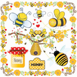 Bees Clip Art-Bumble Bee Beehive Clip Art-Buzzy Bee Clip art ...