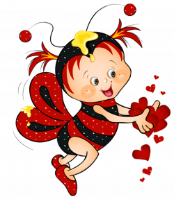 Valentine Red Bee with Hearts PNG Clipart Picture | Gallery ...