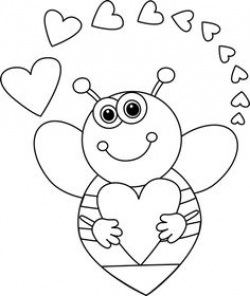 Bee Border Clip Art | Cartoon Valentine's Day Bee - cute cartoon bee ...
