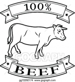 EPS Illustration - 100 percent beef label. Vector Clipart gg72292174 ...
