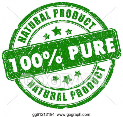 Drawing - 100 pure natural stamp. Clipart Drawing gg61212184 - GoGraph