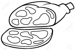 Black & White clipart meat - Pencil and in color black & white ...