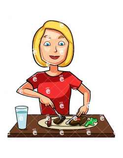 A Woman Enjoying A Tasty Dish: #beef #blonde #body #burger #cartoon ...