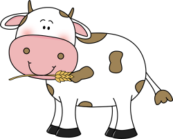free cow clip art | Cow with Wheat in its Mouth Clip Art Image ...
