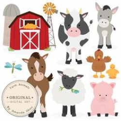 ONE 2ft Farm Barnyard animal cutouts Birthday Party Decoration ...