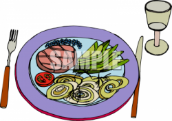 Clipart Illustration of a Plate of Food: Veges and Meat ...